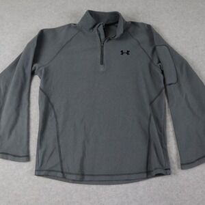 Under Armour 1/4 Zip Pullover Womens‎ Medium Fleece Mock Neck Gray Long Sleeve